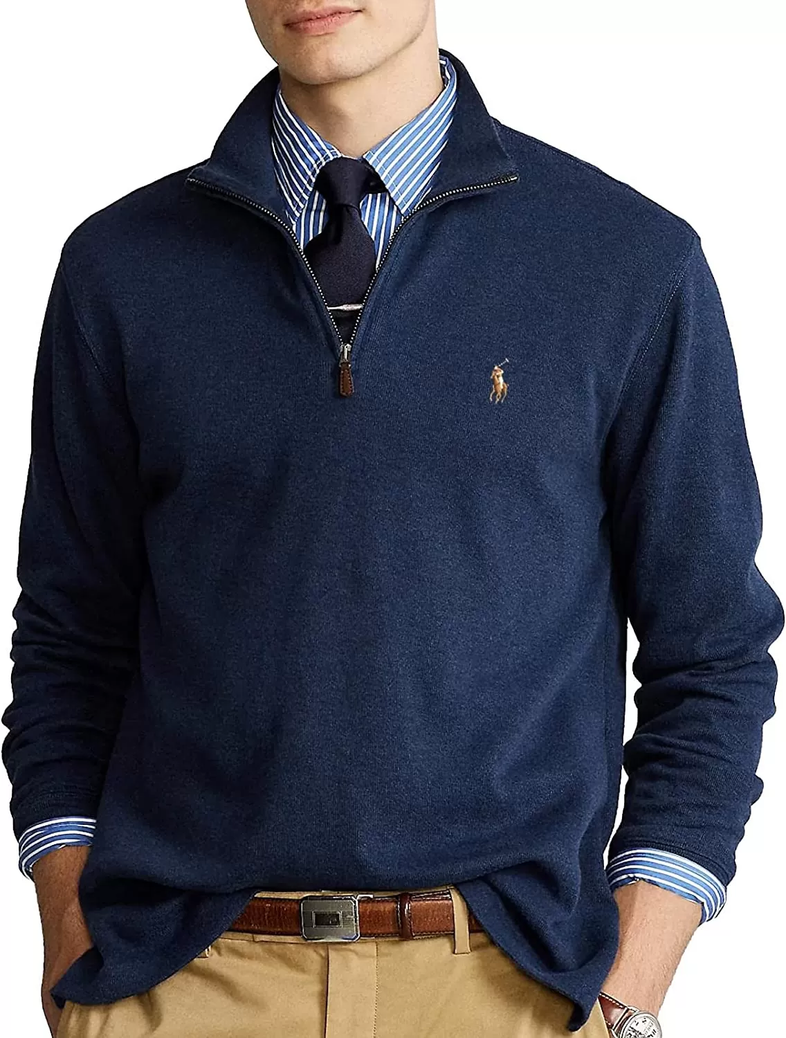 POLO RALPH LAUREN Men's Classic Estate-Rib Quarter-Zip Pullover Sweater - Image 36