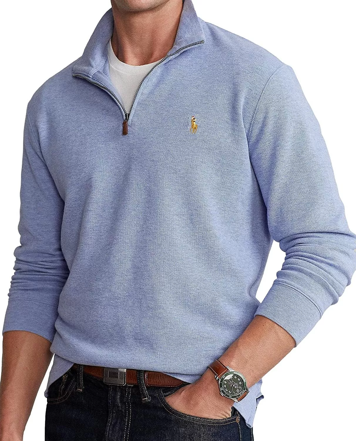 POLO RALPH LAUREN Men's Classic Estate-Rib Quarter-Zip Pullover Sweater - Image 50