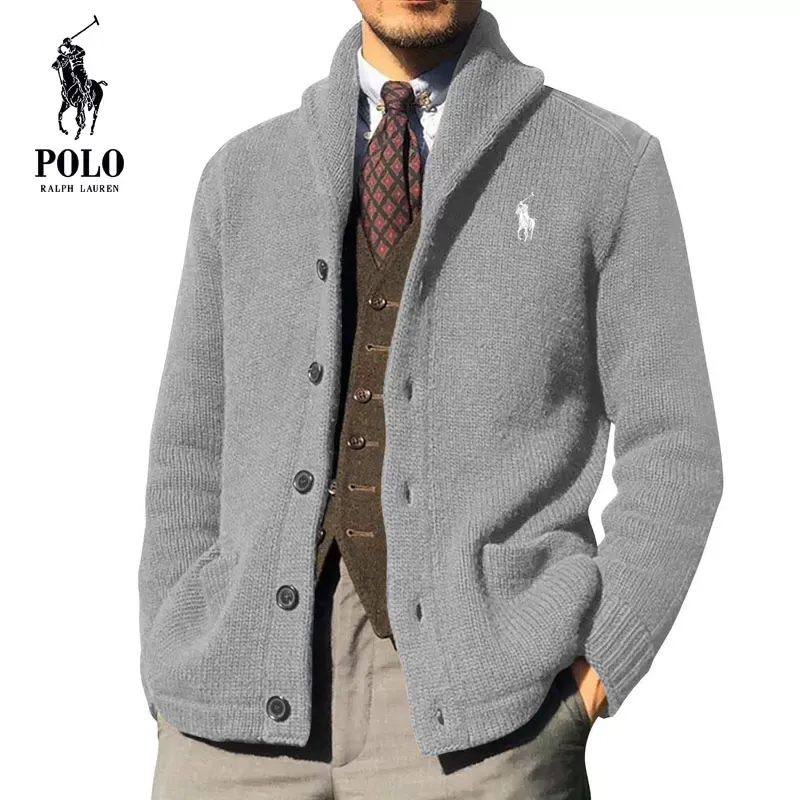Ralph Lauren Men's 2023 new autumn and winter solid color long-sleeved knitted sweater - Image 6