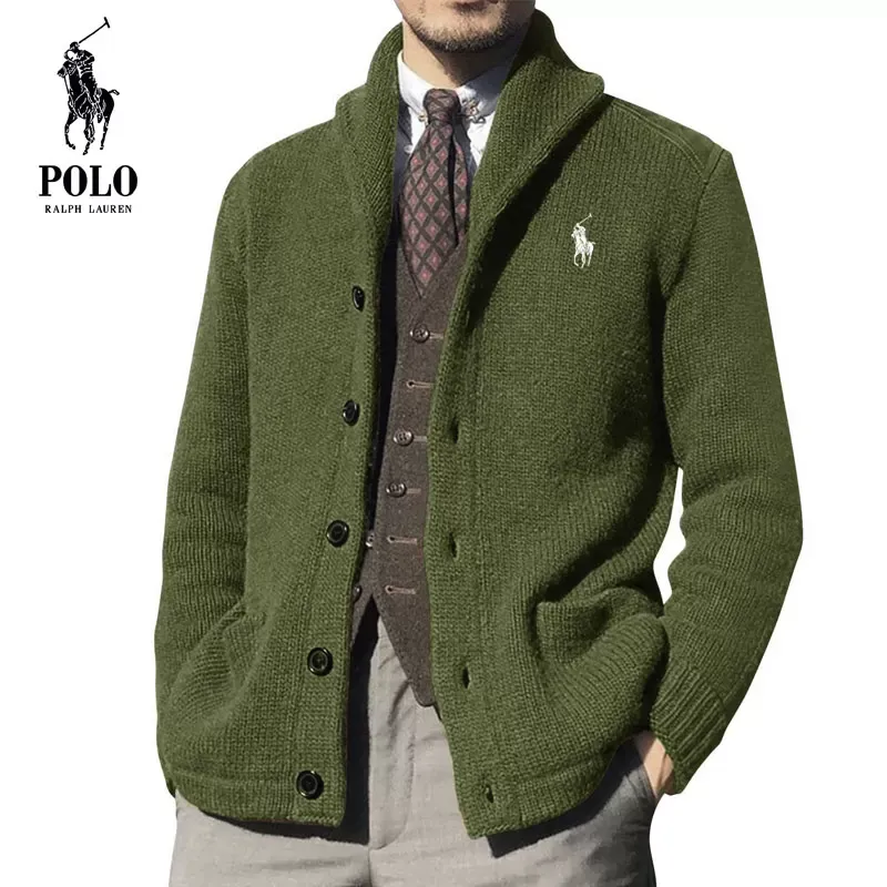Ralph Lauren Men's 2023 new autumn and winter solid color long-sleeved knitted sweater - Image 4