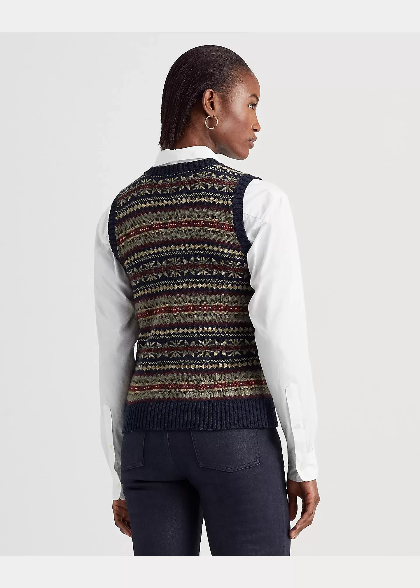 Lauren Fair Isle V-Neck Jumper Vest - Image 5
