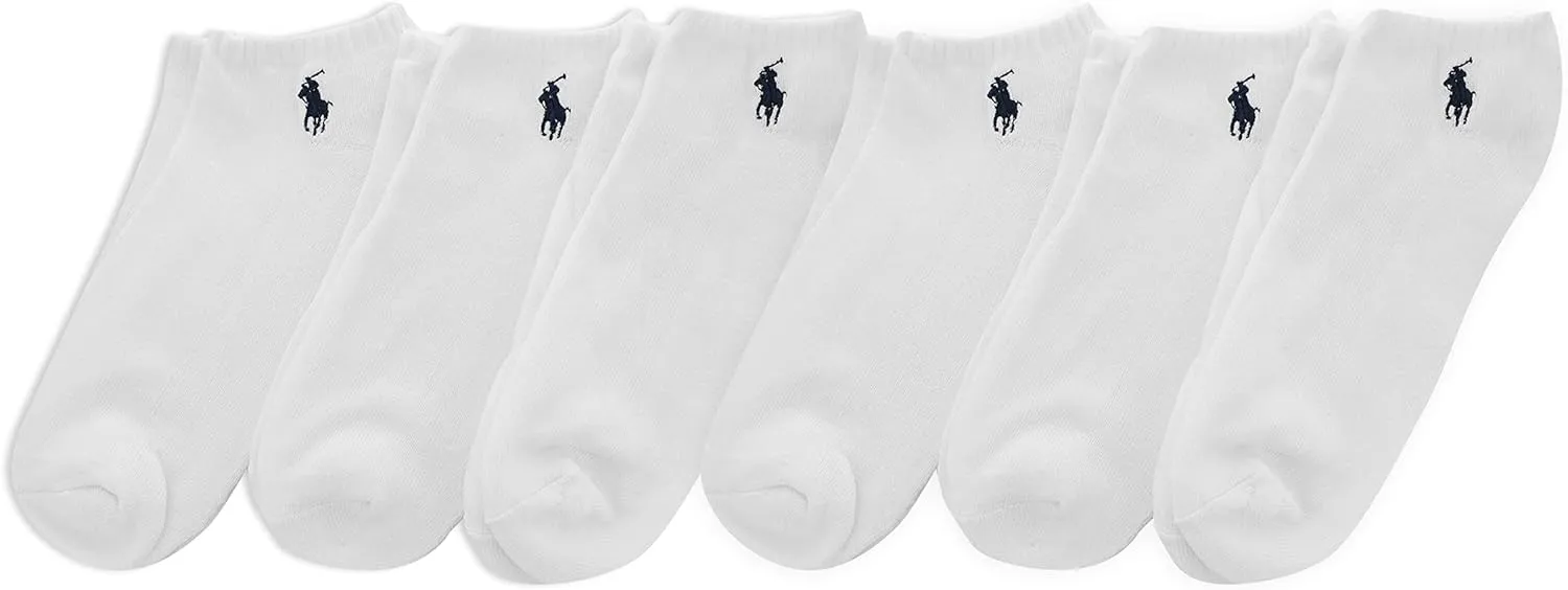 POLO RALPH LAUREN mens Athletic Performance Cotton Low Cut Socks - 6 Pair Pack - Moisture Wicking Mesh - Image 3