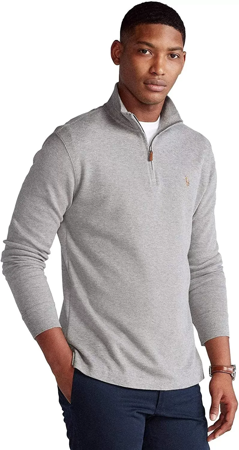 POLO RALPH LAUREN Men's Classic Estate-Rib Quarter-Zip Pullover Sweater - Image 5