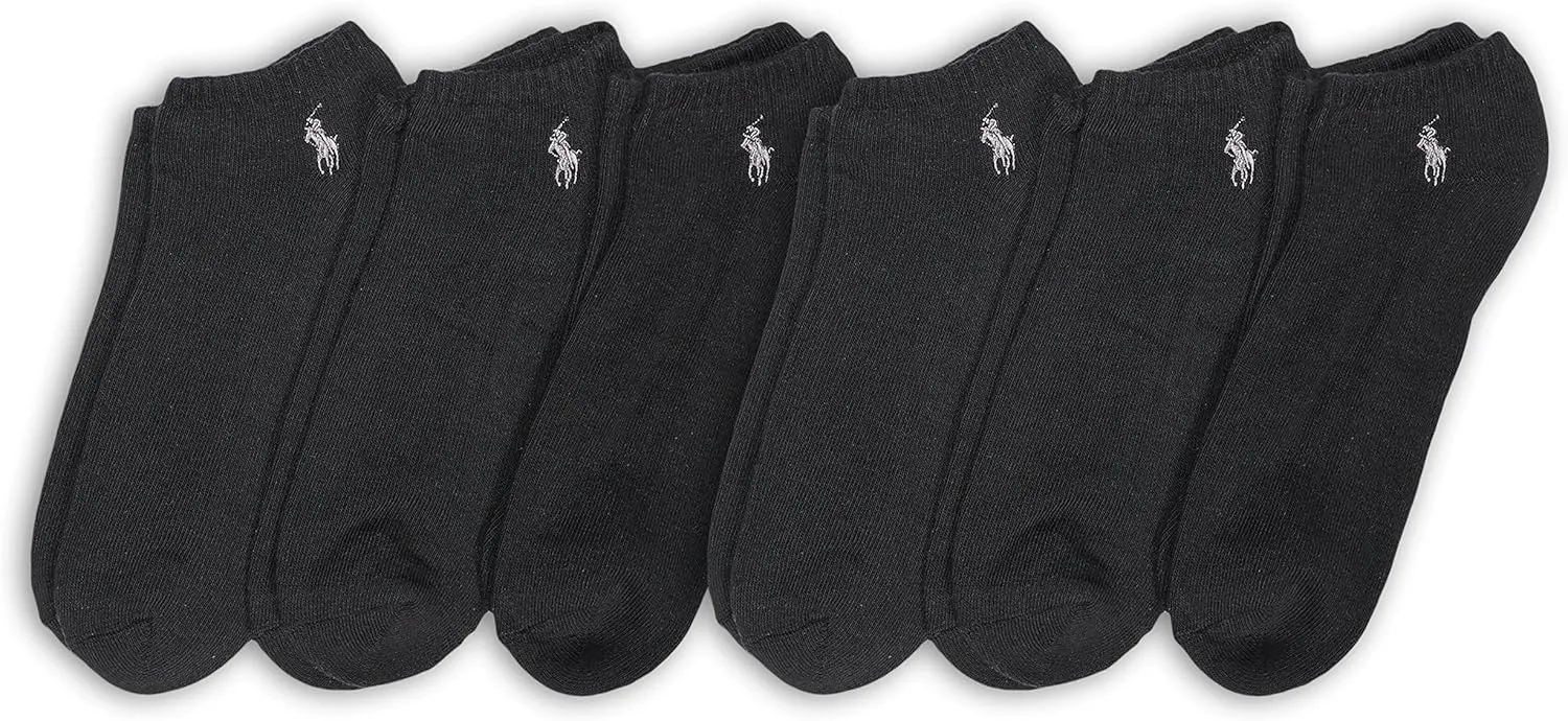 POLO RALPH LAUREN mens Athletic Performance Cotton Low Cut Socks - 6 Pair Pack - Moisture Wicking Mesh - Image 14