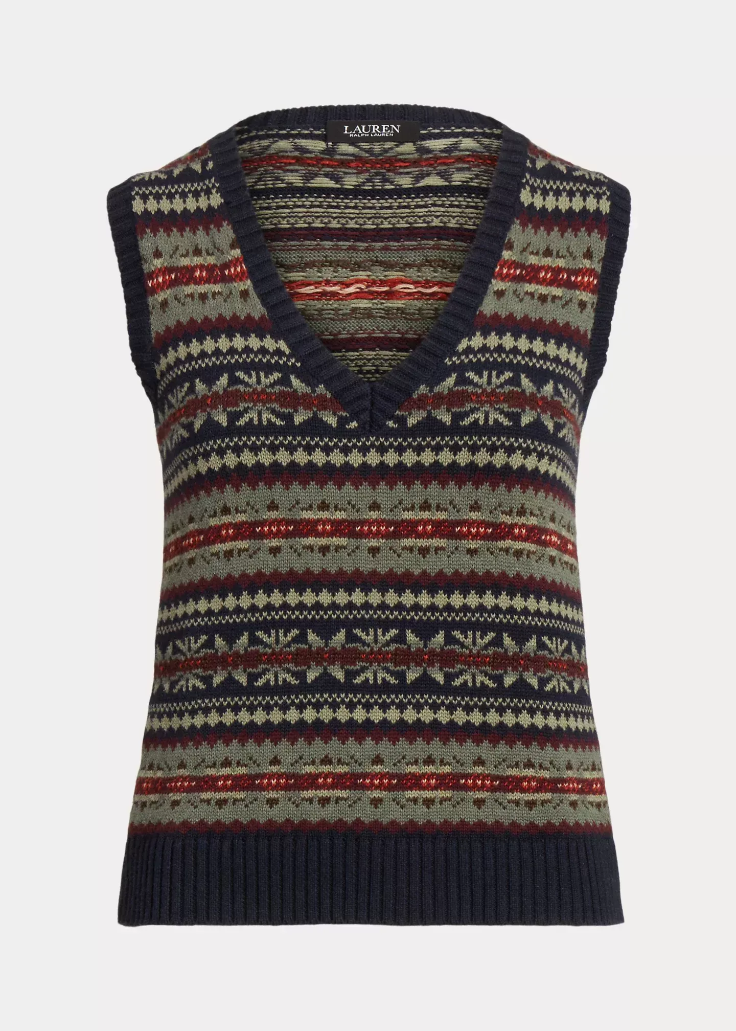Lauren Fair Isle V-Neck Jumper Vest - Image 2