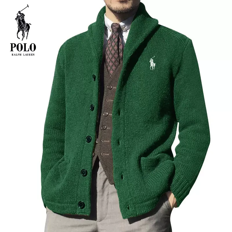 Ralph Lauren Men's 2023 new autumn and winter solid color long-sleeved knitted sweater - Image 3