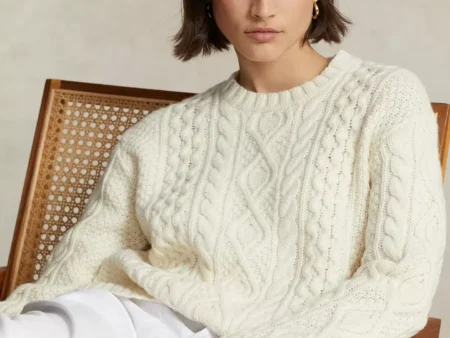 Polo Ralph Lauren Aran-Knit Wool-Blend Crewneck Sweater