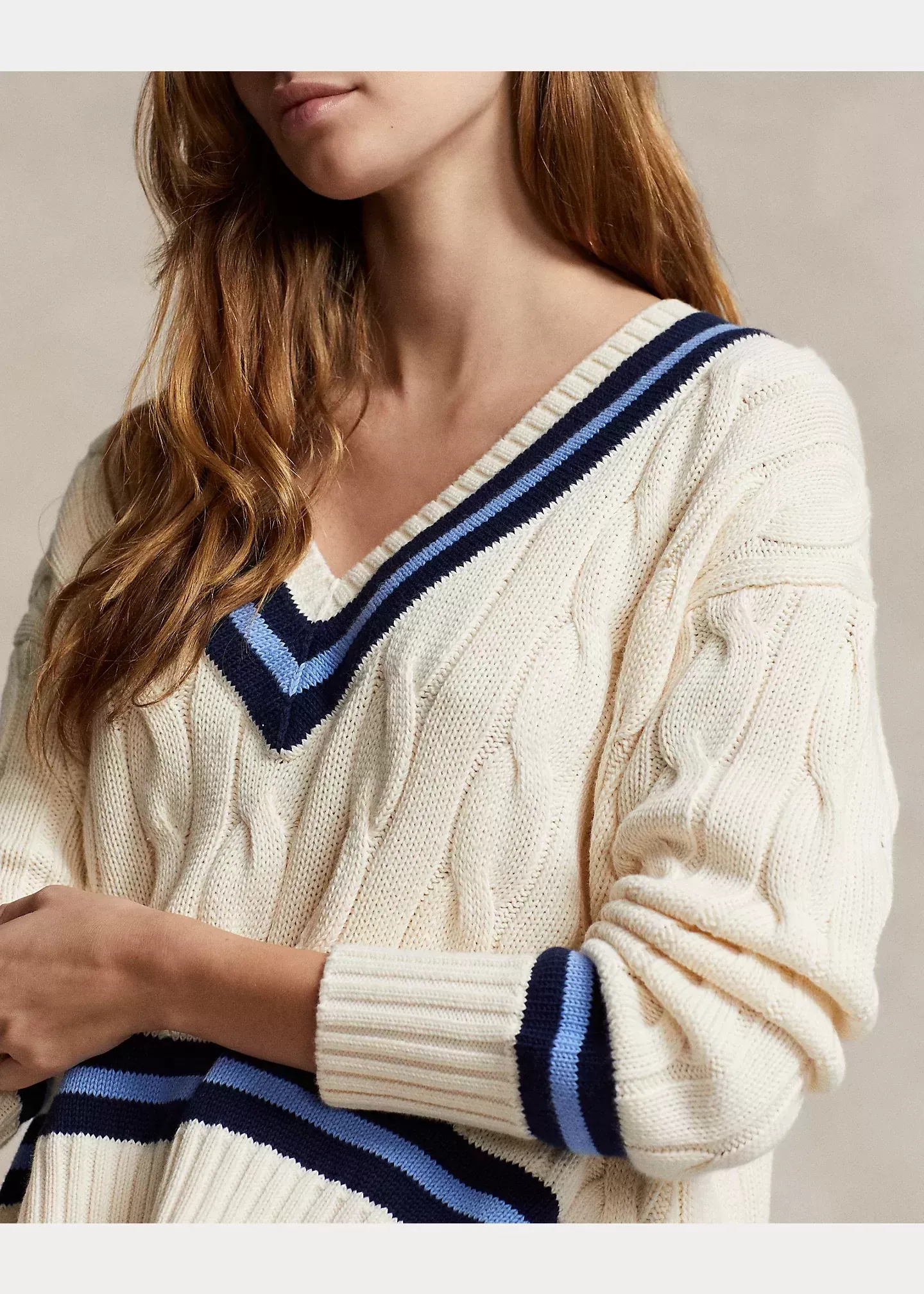 Polo Ralph Lauren Cable-Knit Cotton Cricket Sweater - Image 4