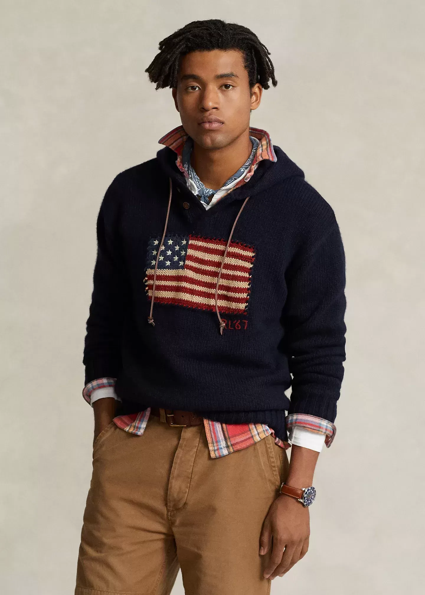 Polo Ralph Lauren Flag Wool-Blend Hooded Sweater