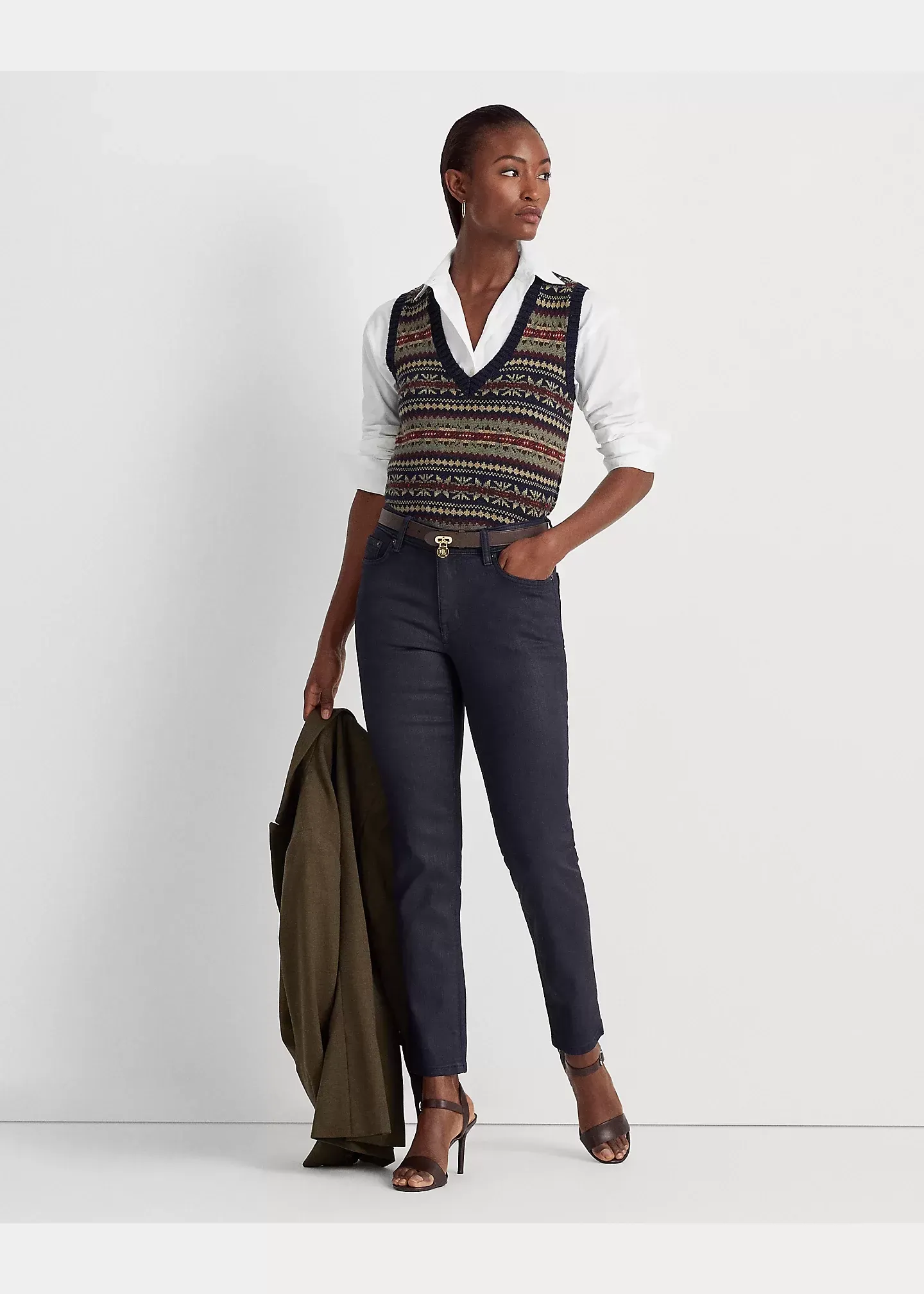 Lauren Fair Isle V-Neck Jumper Vest - Image 3