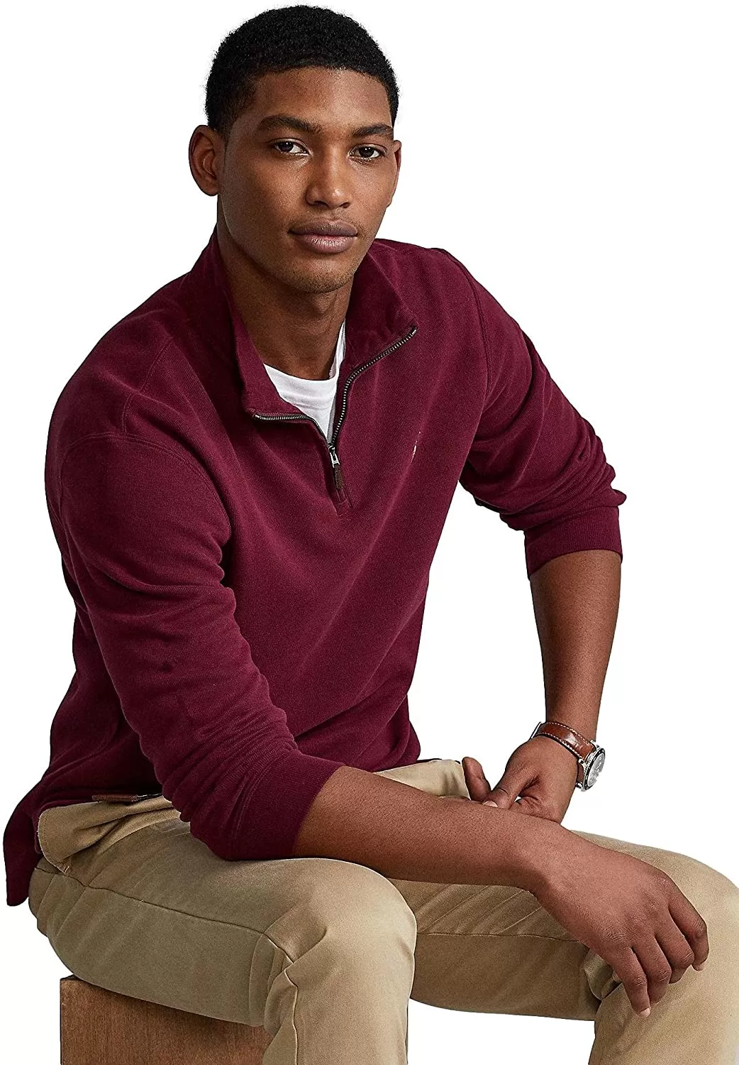 POLO RALPH LAUREN Men's Classic Estate-Rib Quarter-Zip Pullover Sweater - Image 40