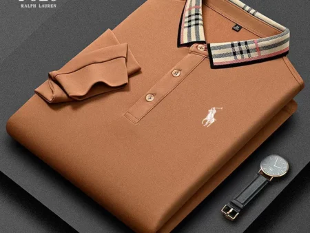 Ralph Lauren Men's plaid collar long sleeve casual fashion polo shirt