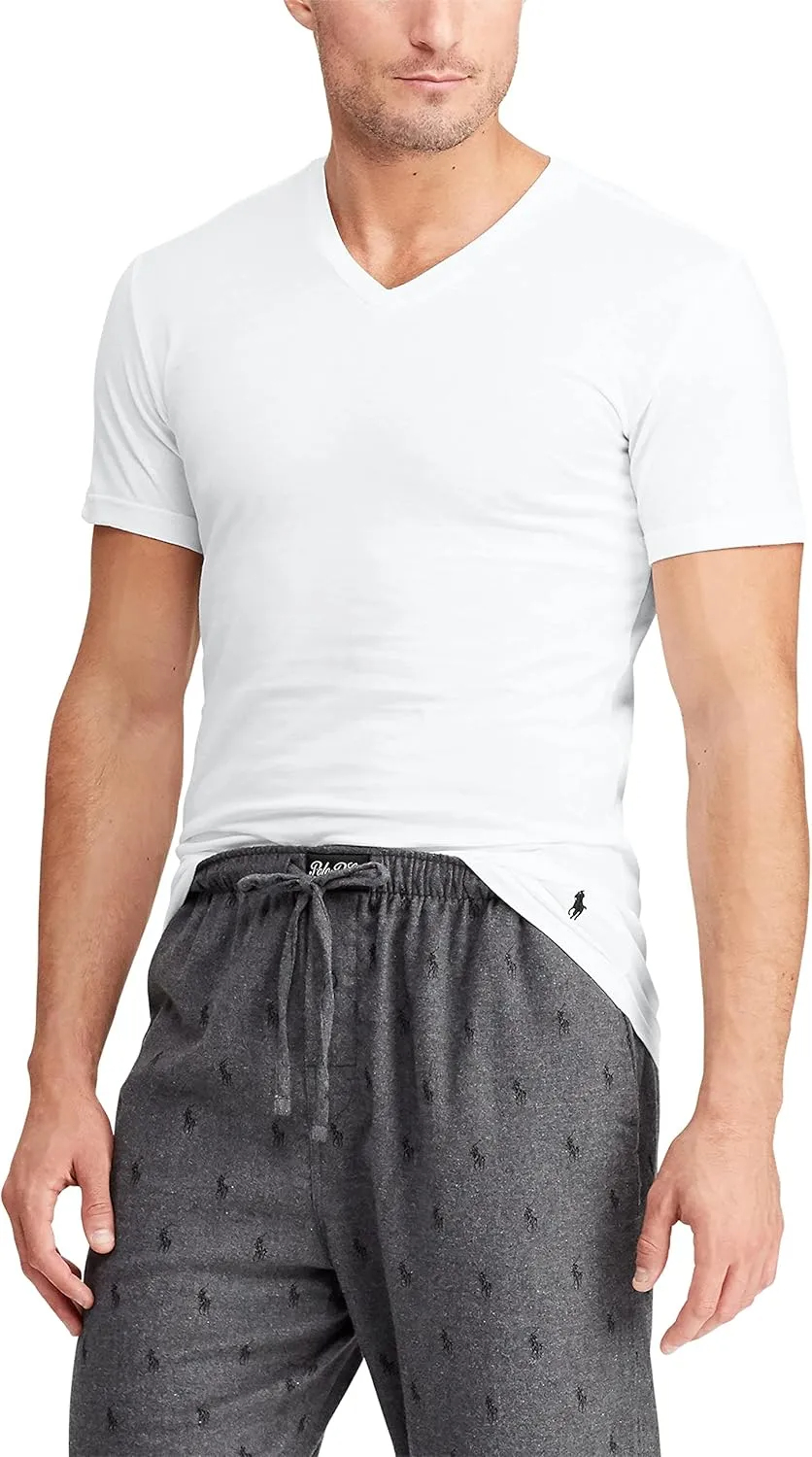 Polo Ralph Lauren Men's Slim Fit Cotton V-neck Undershirt 3-pack - Image 3