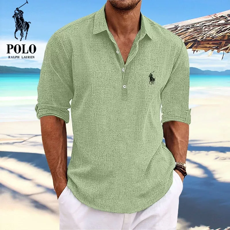 Ralph Lauren Men's Lapel Beach Long Sleeve Shirt - Image 2