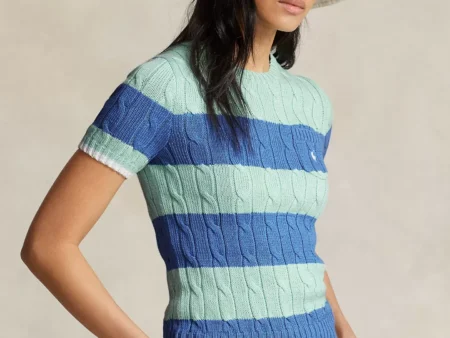 Polo Ralph Lauren Striped Cable-Knit Cotton Jumper