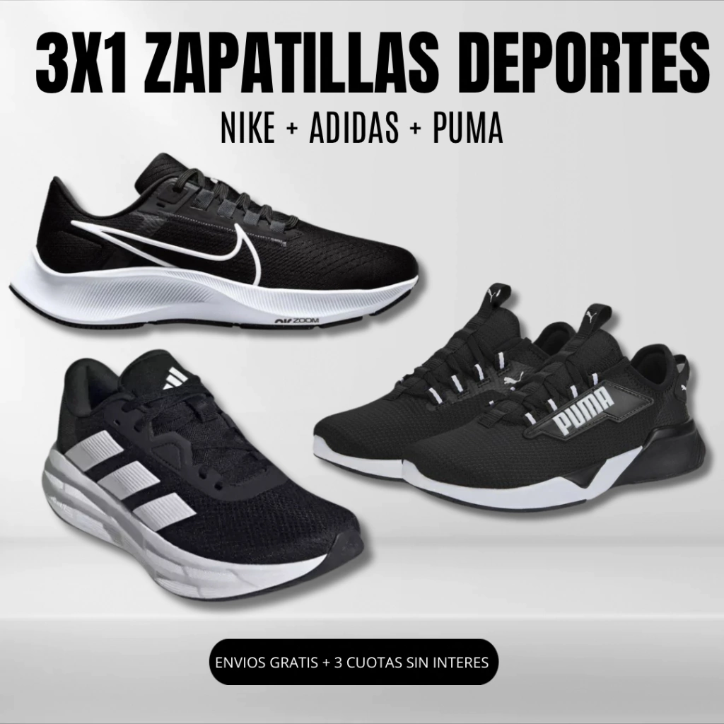 SUPER DEAL! 3 for 1 SNEAKERS - NIKE ZOOM + ADIDAS GALAXY + PUMA RETAIL