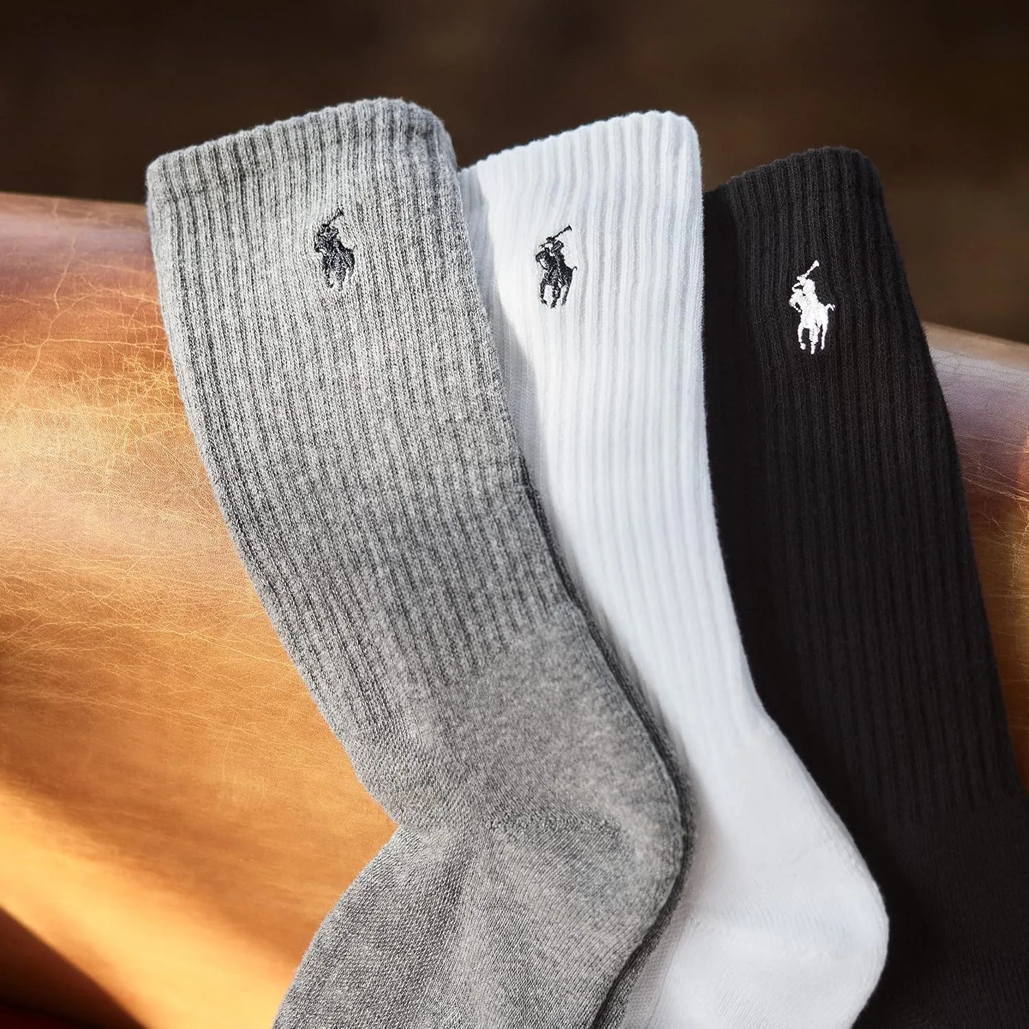 POLO RALPH LAUREN Men's Athletic Performance Cotton Crew Socks - 6 Pair Pack - Moisture Wicking Mesh - Image 11