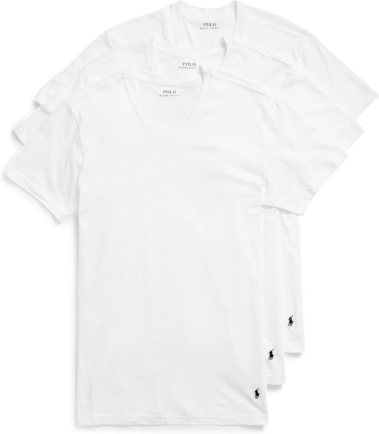 POLO Men's Classic Fit Cotton V neck Undershirt 3 Pack - Image 17