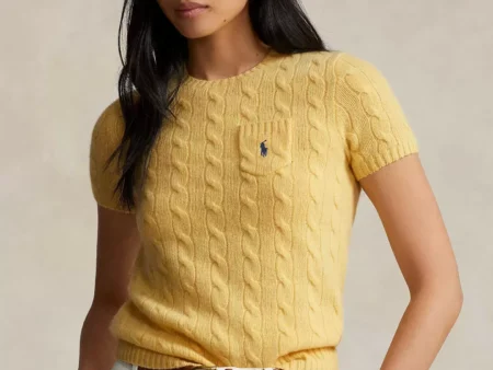 Polo Ralph Lauren Cable Wool-Cashmere Short-Sleeve Sweater