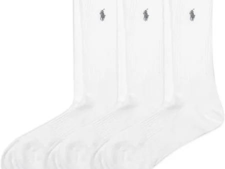 POLO RALPH LAUREN Men's Tech Athletic Crew Socks - 3 Pair Pack - Sport Cushioned Arch Support