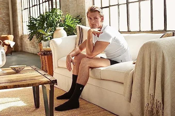 POLO RALPH LAUREN Men's Athletic Performance Cotton Crew Socks - 6 Pair Pack - Moisture Wicking Mesh - Image 12