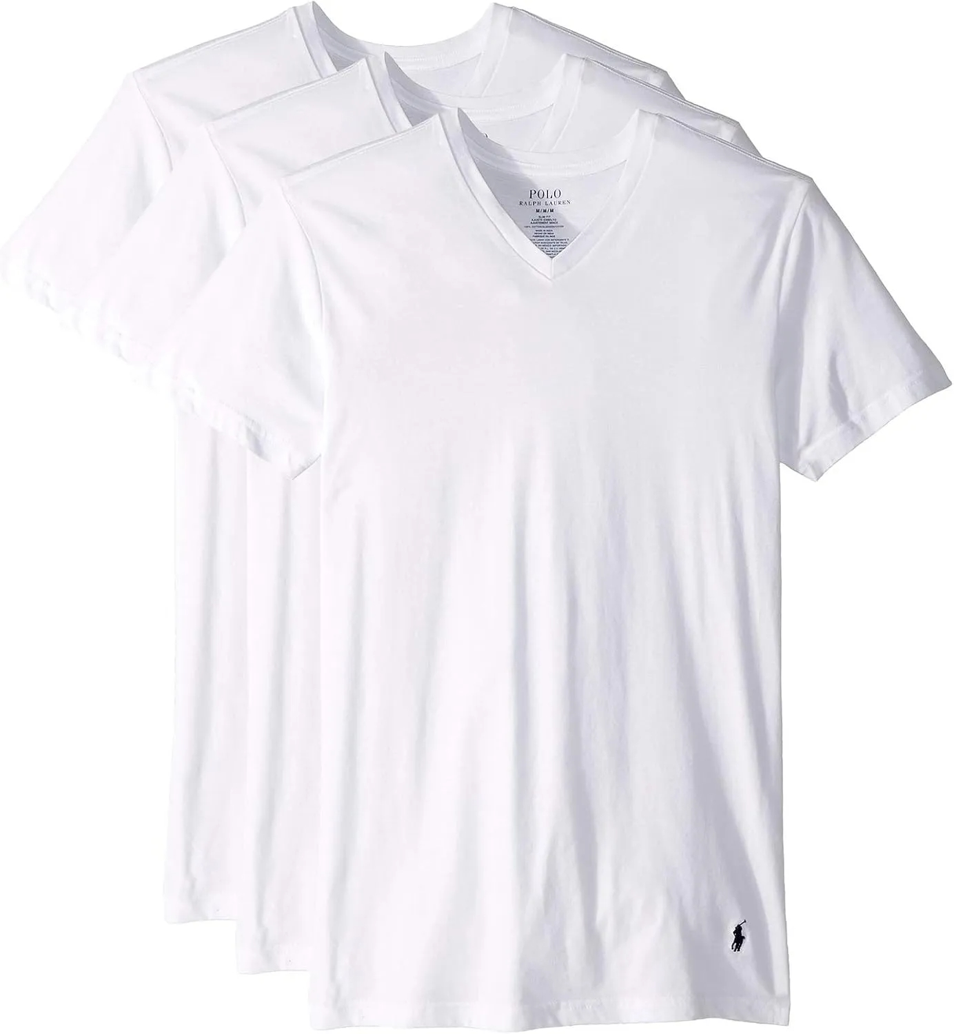 Polo Ralph Lauren Men's Slim Fit Cotton V-neck Undershirt 3-pack - Image 16