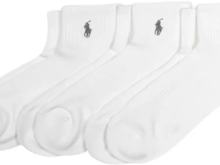Polo Ralph Lauren Men's Tech Athletic Quarter Socks with Polo Logo (3 Pairs)
