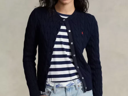 Polo Ralph Lauren Cable-Knit Cotton Crewneck Cardigan