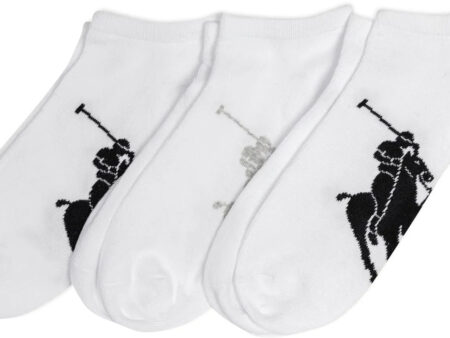 POLO RALPH LAUREN Classic Sport Big Pony Low Cut Socks - 3 Pair Pack - Soft and Lightweight Cotton Comfort