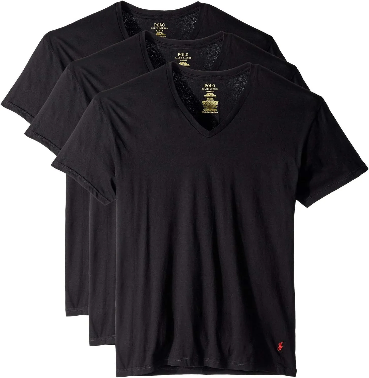 POLO Men's Classic Fit Cotton V neck Undershirt 3 Pack - Image 14