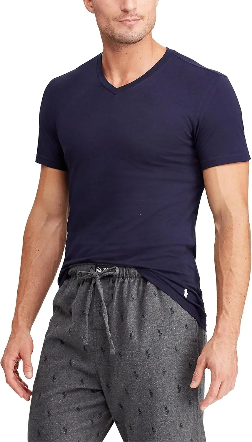 Polo Ralph Lauren Men's Slim Fit Cotton V-neck Undershirt 3-pack - Image 2