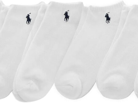 POLO RALPH LAUREN mens Classic Sport Solid Low Cut Socks - 6 Pair Pack - Athletic Cushioned Cotton