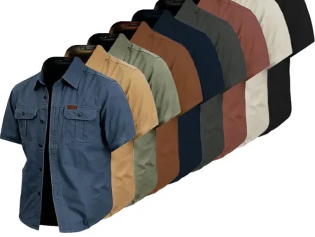 Cow Print Casual Men's work shirt short sleeve