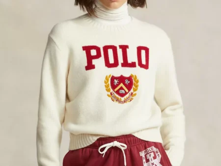 Polo Ralph Lauren Logo & Crest Wool Crewneck Sweater