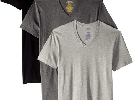 POLO Men's Classic Fit Cotton V neck Undershirt 3 Pack
