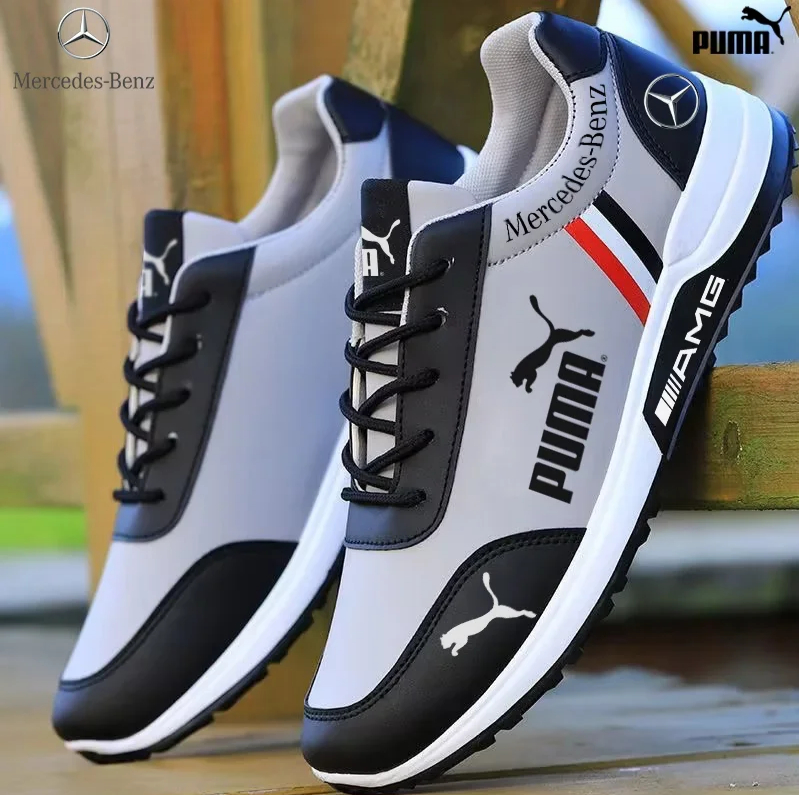 PUMA and Mercedes-Benz collaborate to develop lightweight and comfortable men's sports shoes.