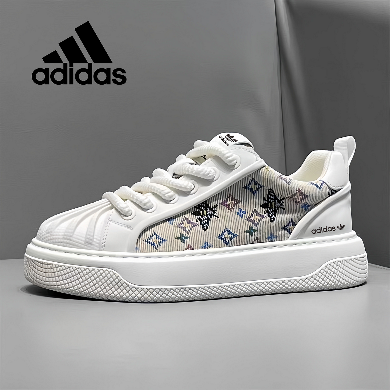 Adidas casual sneakers with thick sole 2025