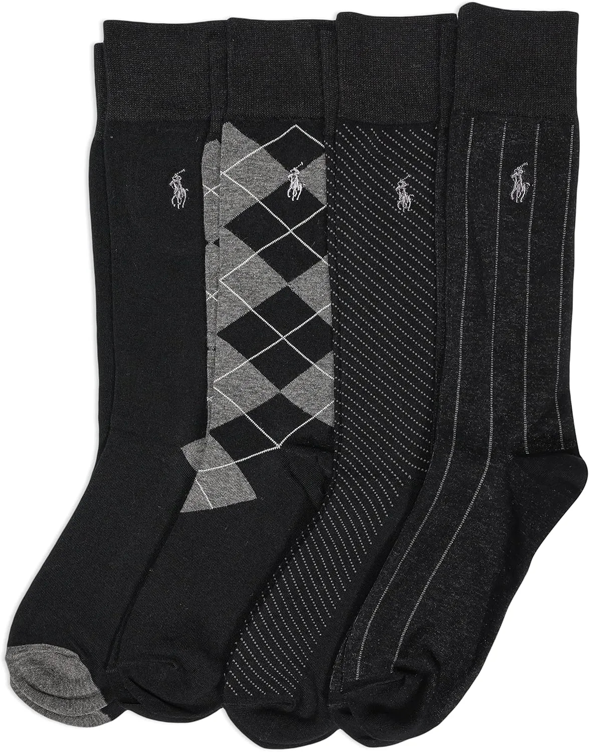 Polo Ralph Lauren Men's Assorted Pattern Dress Crew Socks-4 Pair Pack-Soft and Lightweight Cotton Comfort - Image 7