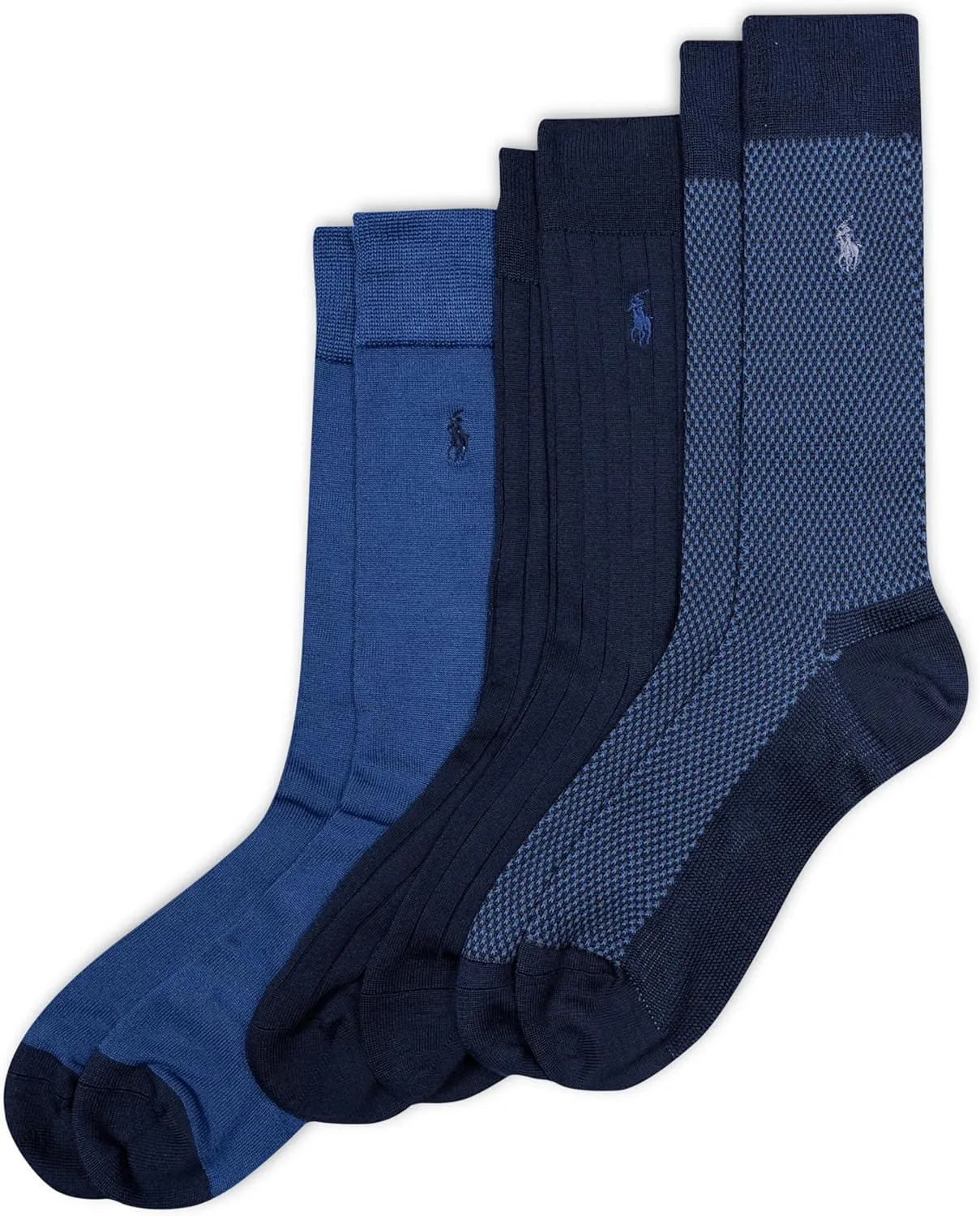 POLO RALPH LAUREN Super Soft Birdseye Dress Crew Socks - 3 Pair Pack - Signature Embroidered Pony & Heel-toe Reinforcement - Image 7