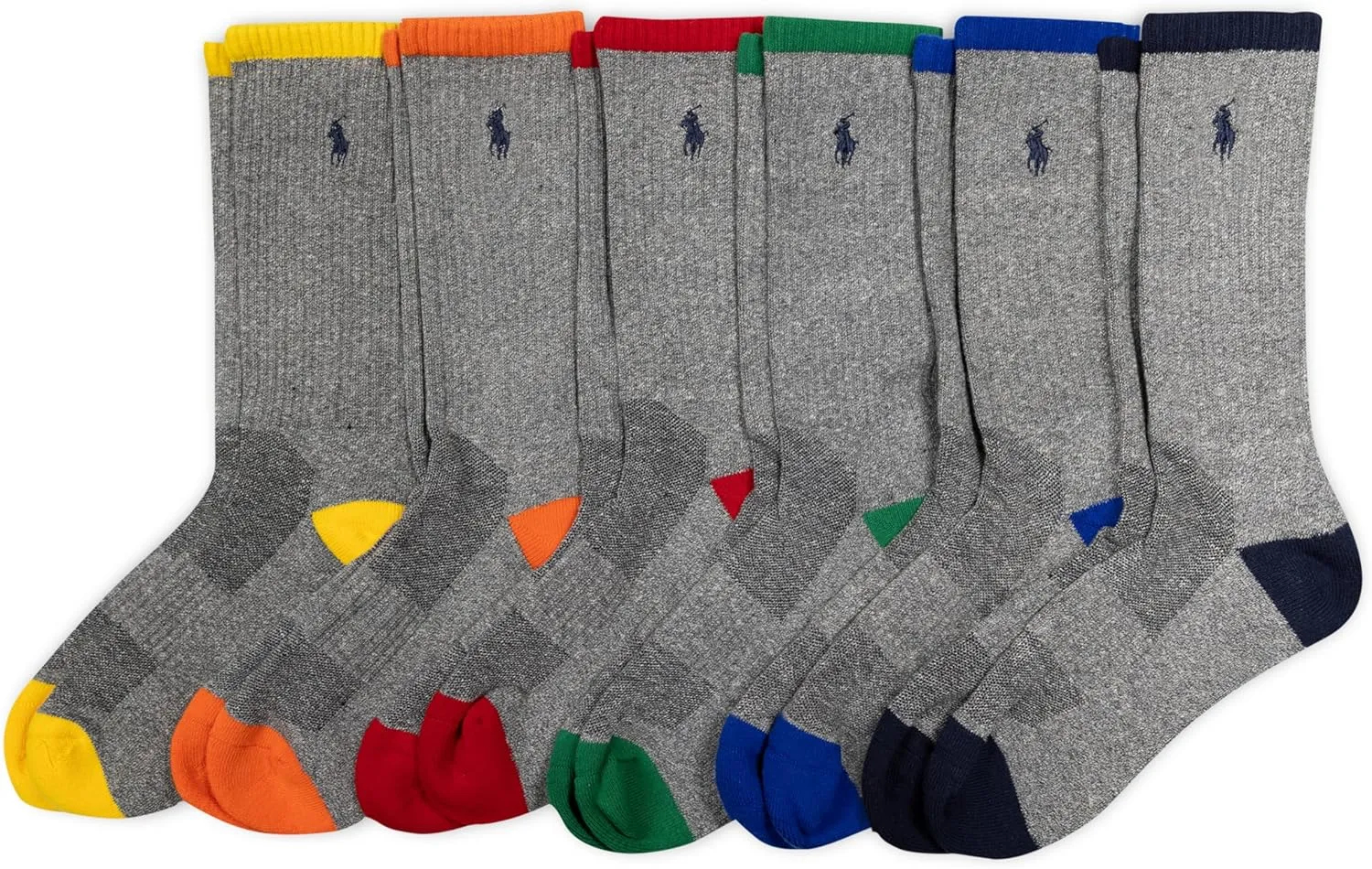 POLO RALPH LAUREN Men's Athletic Performance Cotton Crew Socks - 6 Pair Pack - Moisture Wicking Mesh - Image 7