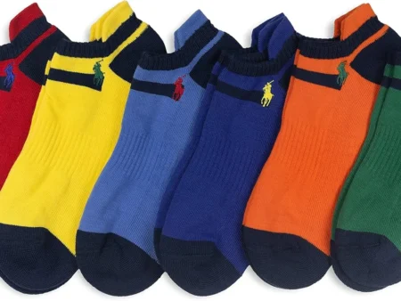 POLO RALPH LAUREN Men's Classic Sport Multi-Color Socks-6 Pair Pack-Athletic Comfort Cushioning