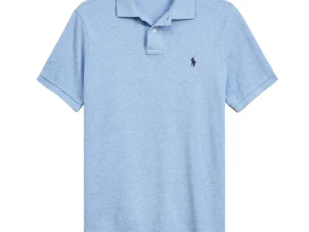 Ralph Lauren Custom Slim Fit Mesh Polo Blue Jamaica Heather