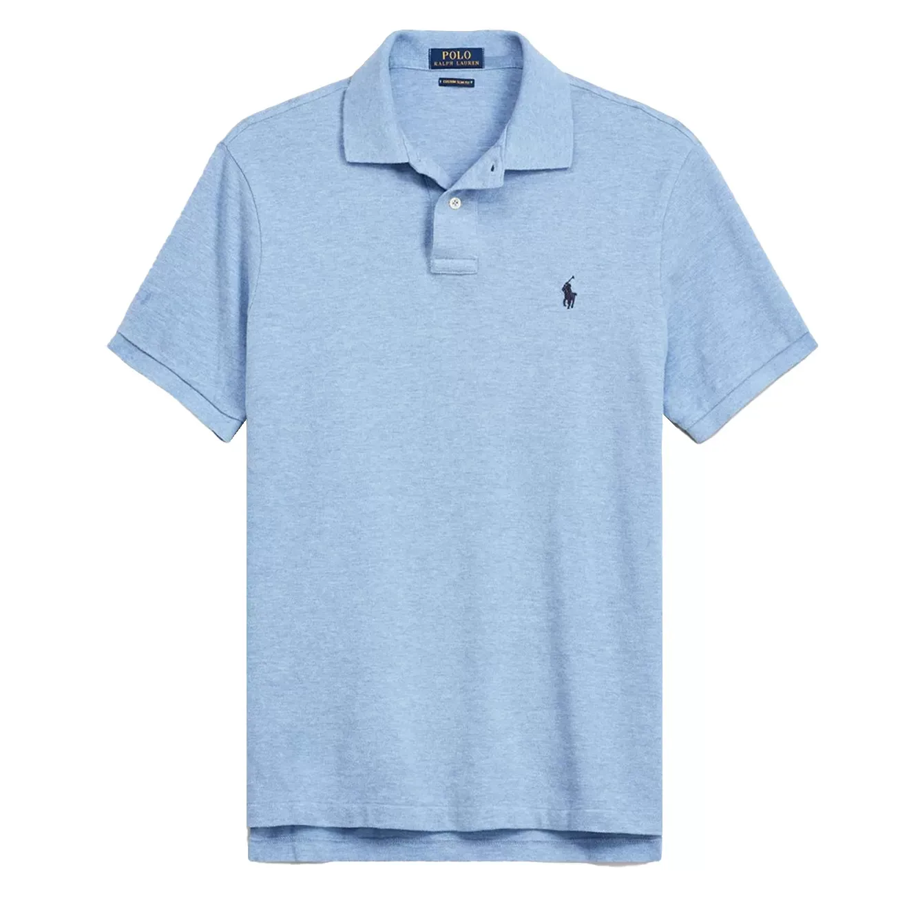 Ralph Lauren Custom Slim Fit Mesh Polo Blue Jamaica Heather