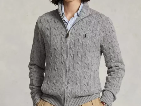 Polo Ralph Lauren Cable-Knit Cotton Full-Zip Sweater