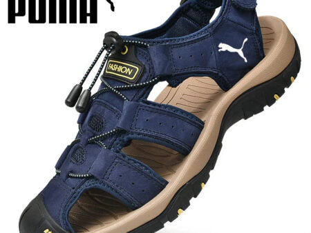 PUMA® calfskin, hand-stitched sandals