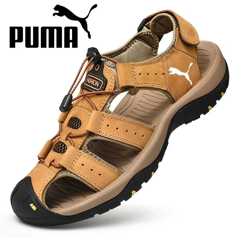 PUMA® calfskin, hand-stitched sandals - Image 2