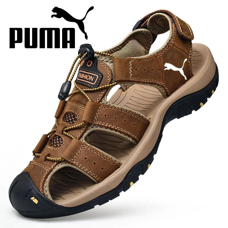 PUMA® calfskin, hand-stitched sandals - Image 3