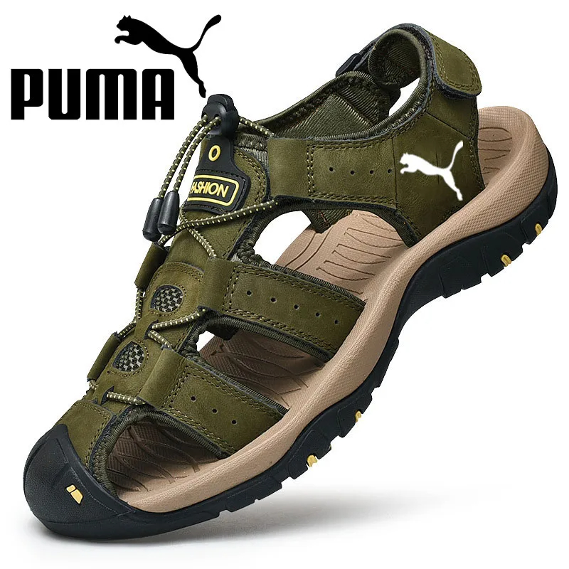 PUMA® calfskin, hand-stitched sandals - Image 4