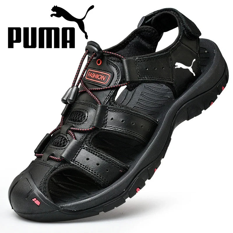 PUMA® calfskin, hand-stitched sandals - Image 5