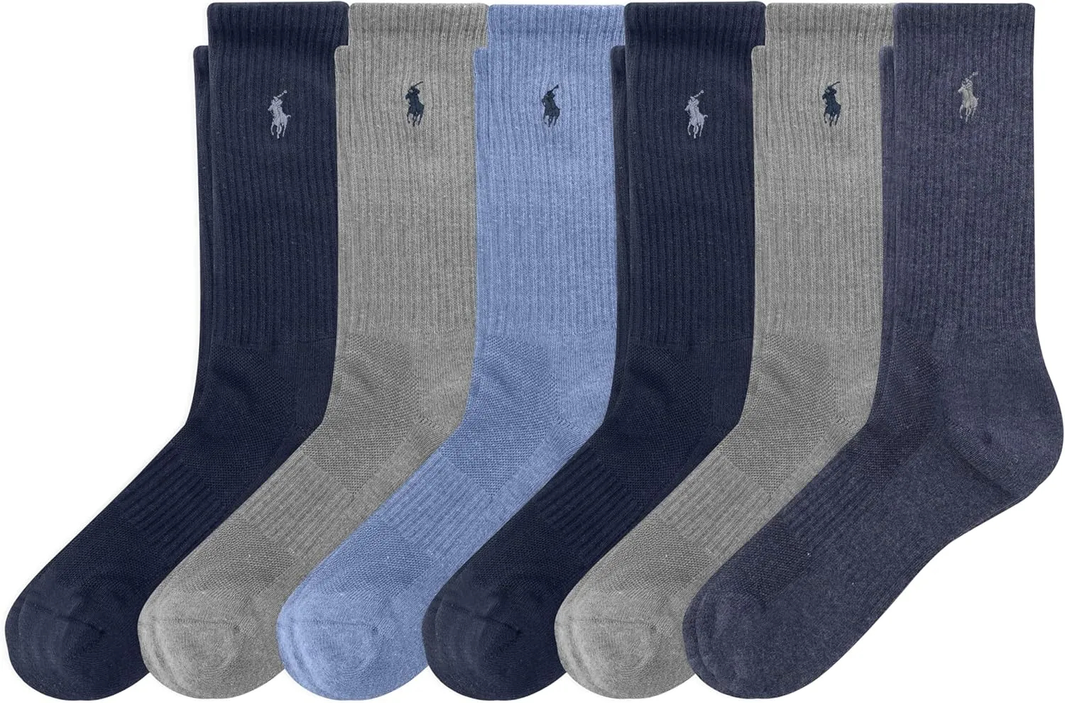 POLO RALPH LAUREN Men's Athletic Performance Cotton Crew Socks - 6 Pair Pack - Moisture Wicking Mesh - Image 18